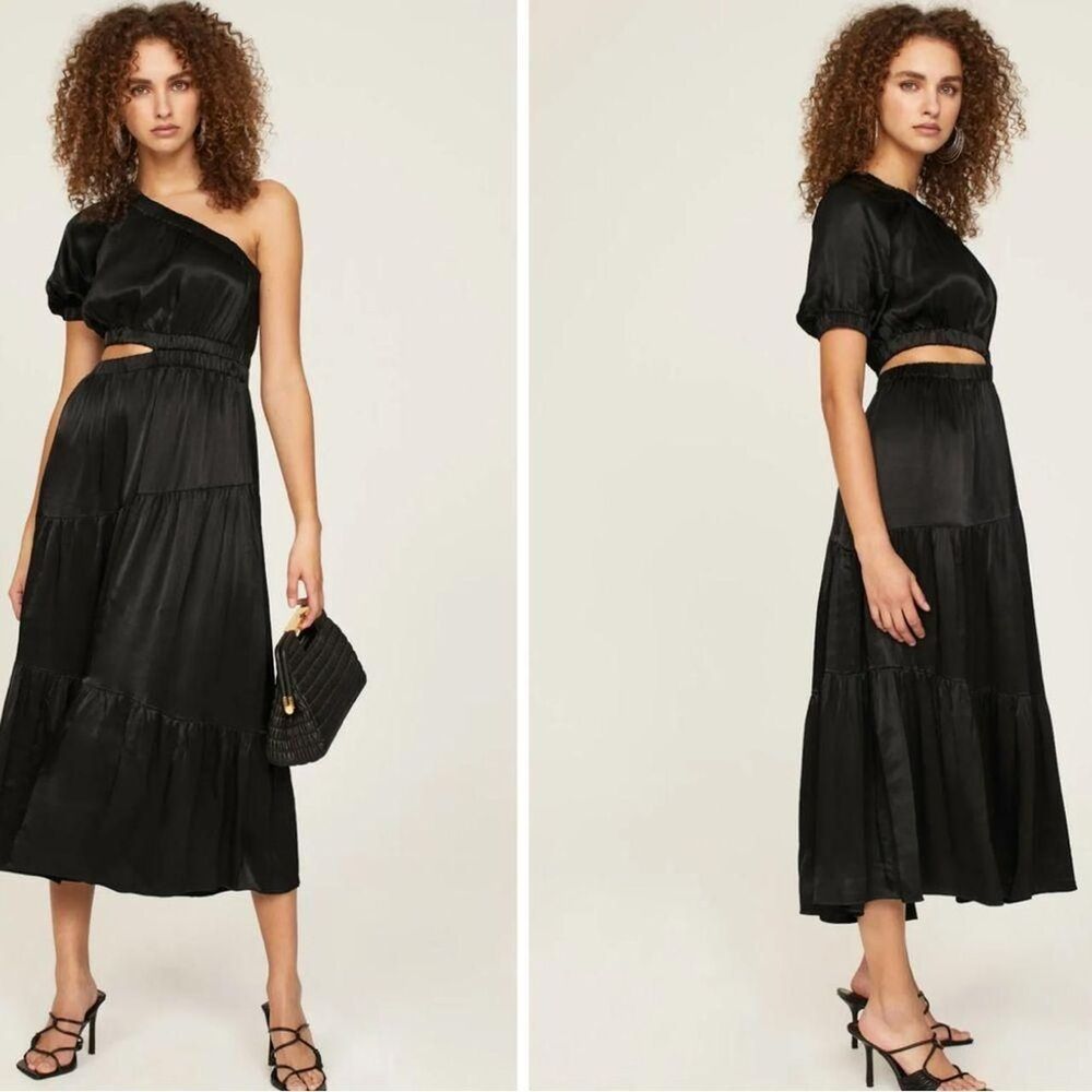 Peter Som Collective Black One-Shoulder Midi